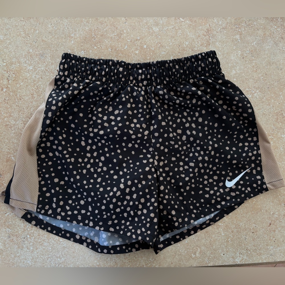 Nike Black Shorts with beige dots